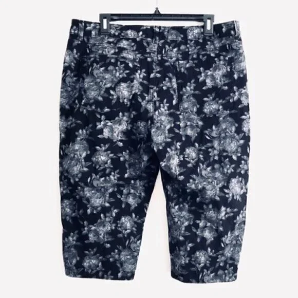 Charter Club Jean Capri Jean 14 Modern Fit Skinny Stretch Floral Black Gray - Picture 6 of 9